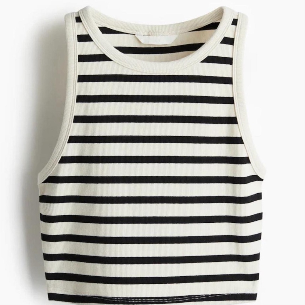 H&M Black and White Striped Tank Top